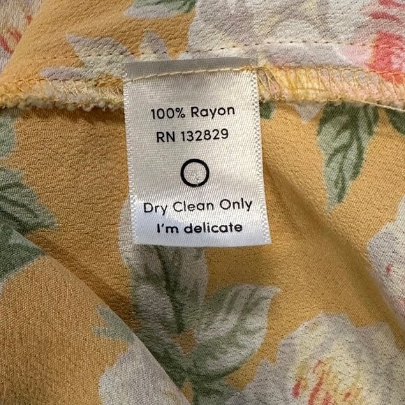 PRIVACY PLEASE - Halter Tank Summer Dress - Womens Small - yellow - floral print - Picture 11 of 11